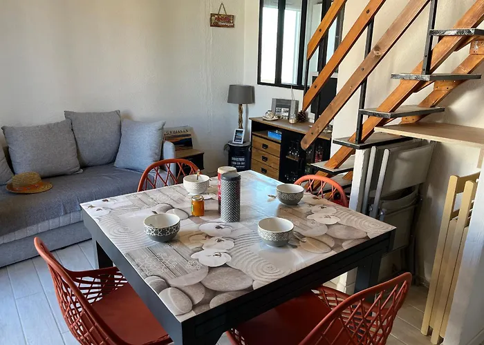 Gruissan: T2 Mezzanine 6 Pers, Proche Plage, Parking Prive - Fr-1-796-35 דירה *